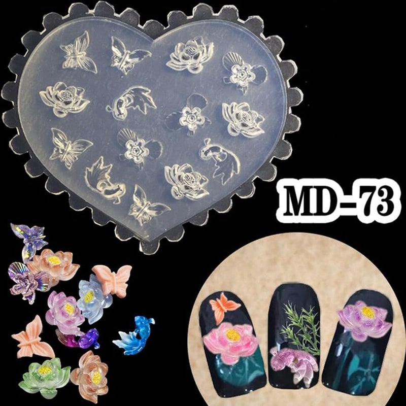 3D Nail Art Mold Silicone Carved Template For Practice Decorative Making Tools Color C - Image 5
